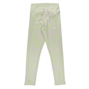 Adidas Women's‎ Allover Print Shiny Drawstring Tight Fit Leggings Green Size S
